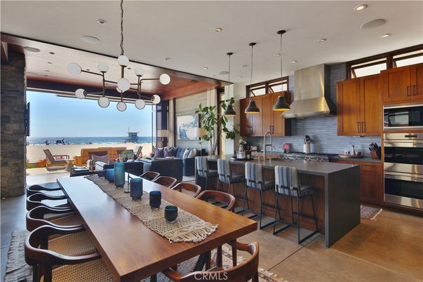 Dining room, Interior, Kitchen, Living room, Pendant Lights, Recessed Lighting, Stainless Steel Appliances, Water