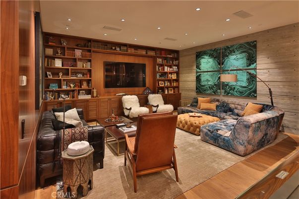 Interior, Living room, Recessed Lighting, Wood Texture Flooring, Wooden Walls