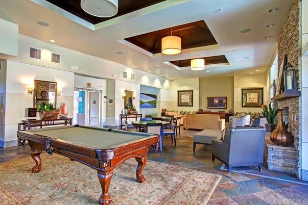 Billiard Table, Fireplace, Game Room, Interior, Living room, Pendant Lights, Recessed Lighting
