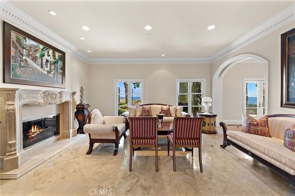 Dining room, Fireplace, Interior, Living room, Recessed Lighting