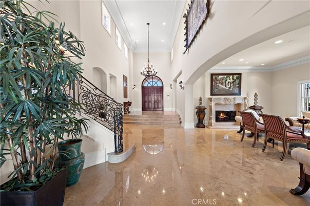 Chandelier, Dining room, Fireplace, Interior, Recessed Lighting