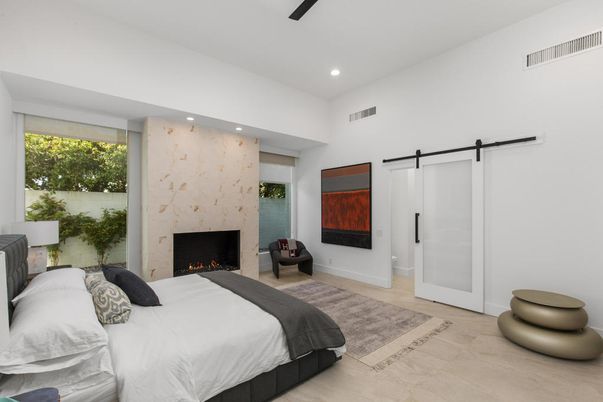 Bedroom, Fireplace, Interior, Recessed Lighting