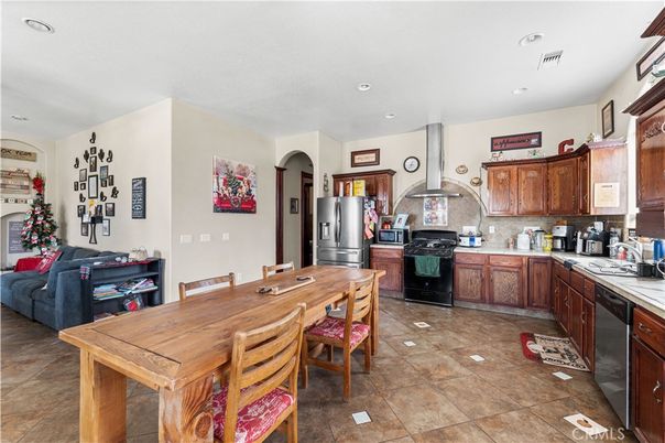 Dining room, Interior, Kitchen, Living room, Recessed Lighting, Stainless Steel Appliances