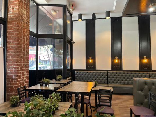 Dining room, Interior, Stone Walls, Wood Texture Flooring