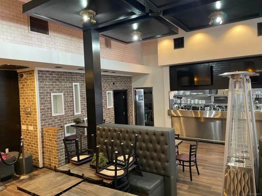 Interior, Kitchen, Stainless Steel Appliances, Stone Walls, Wood Texture Flooring