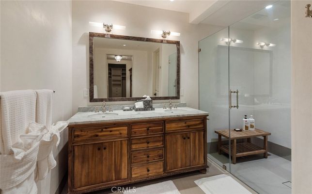 Bathroom, Dual Sink Vanities, Glass Shower, Interior