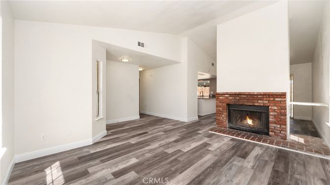 Empty room, Fireplace, Interior, Wood Texture Flooring
