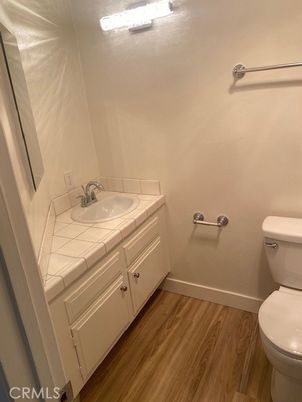 Bathroom, Interior, Tile Countertops, Wood Texture Flooring