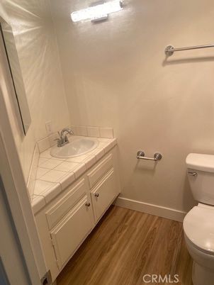 Bathroom, Interior, Tile Countertops, Wood Texture Flooring