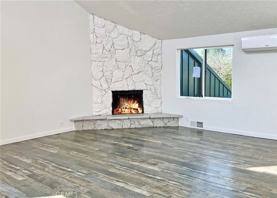 Empty room, Fireplace, Interior, Wood Texture Flooring