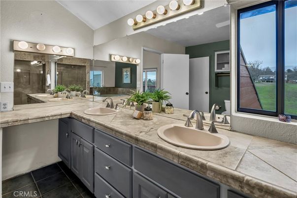 Bathroom, Dual Sink Vanities, Interior, Tile Countertops