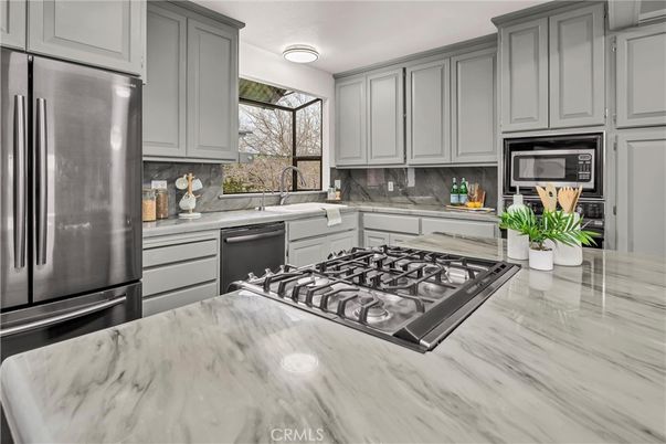 Interior, Kitchen, Marble, Stainless Steel Appliances