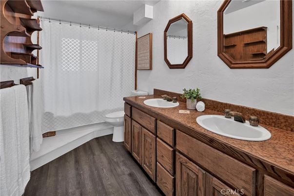 Bathroom, Dual Sink Vanities, Interior, Wood Texture Flooring