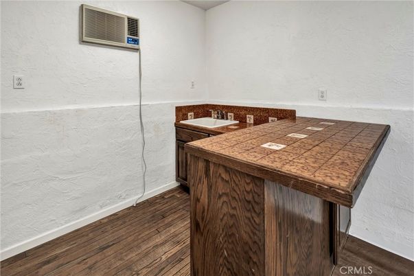 Bathroom, Interior, Tile Countertops, Wood Texture Flooring