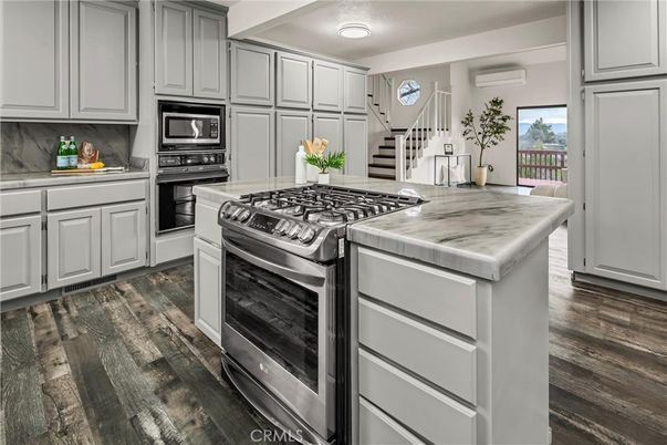 Interior, Kitchen, Stainless Steel Appliances, Wood Texture Flooring