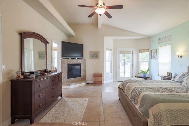 Bedroom, Fireplace, Interior