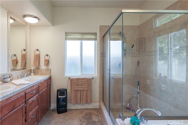 Bathroom, Dual Sink Vanities, Glass Shower, Interior, Tile Countertops