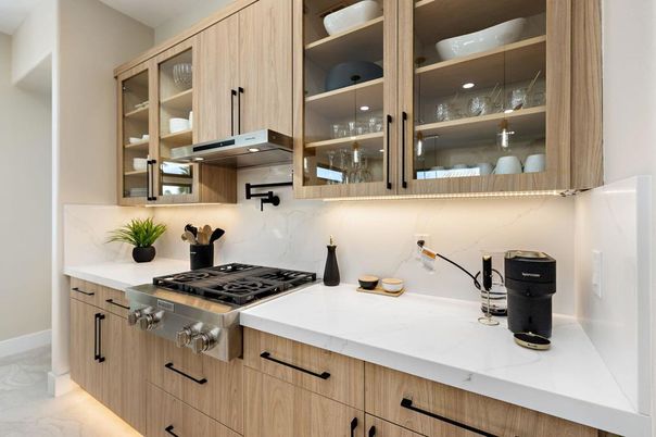 Interior, Kitchen, Marble Walls, Stainless Steel Appliances