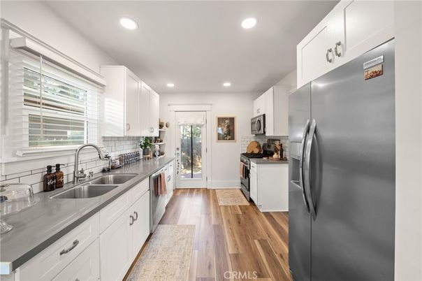 Interior, Kitchen, Recessed Lighting, Wood Texture Flooring