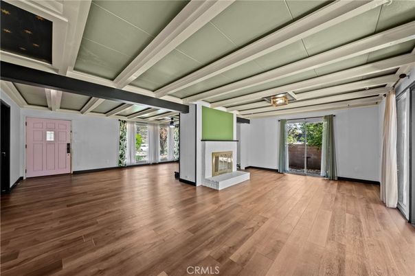 Empty room, Fireplace, Interior, Wood Texture Flooring