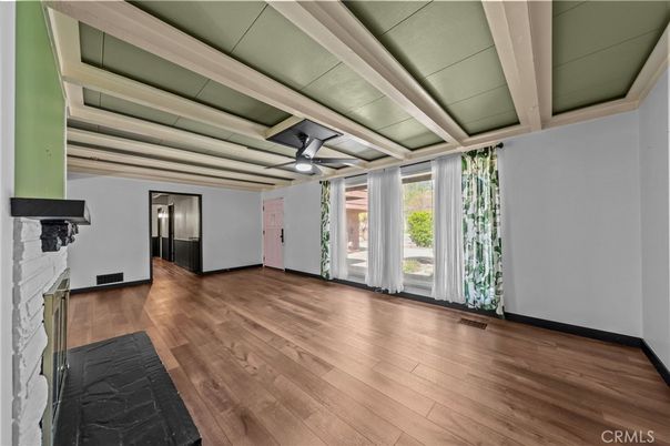 Empty room, Fireplace, Interior, Wood Texture Flooring
