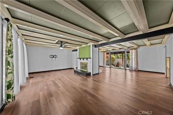 Empty room, Fireplace, Interior, Wood Texture Flooring