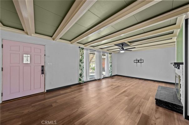 Empty room, Fireplace, Interior, Wood Texture Flooring
