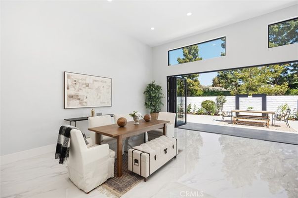 Dining room, Interior, Marble, Recessed Lighting