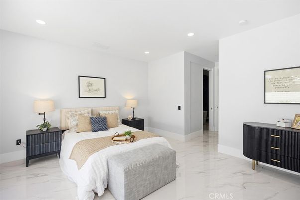 Bedroom, Interior, Marble, Recessed Lighting