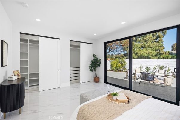 Bedroom, Interior, Marble, Recessed Lighting