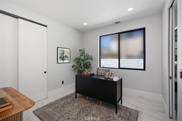 Home Office, Interior, Marble, Recessed Lighting