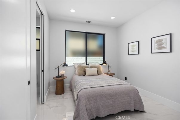 Bedroom, Interior, Marble, Recessed Lighting