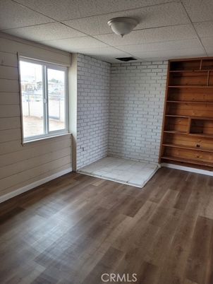 Empty room, Interior, Stone Walls, Wood Texture Flooring