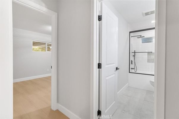 Bathroom, Interior, Recessed Lighting, Wood Texture Flooring