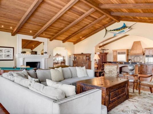 Dining room, Fireplace, Interior, Kitchen, Living room, Recessed Lighting, Wooden Beams, Wooden Ceilings