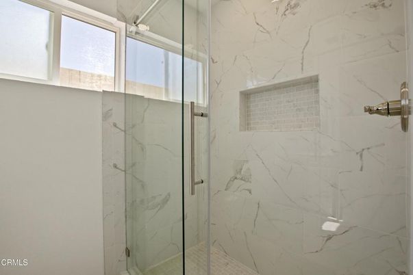 Bathroom, Glass Shower, Interior, Marble Walls
