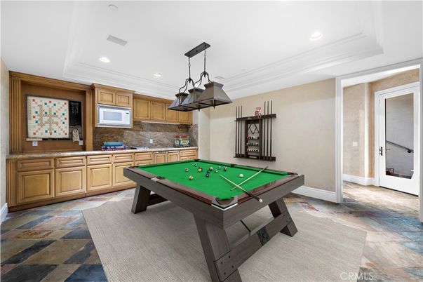 Billiard Table, Game Room, Interior, Pendant Lights, Recessed Lighting