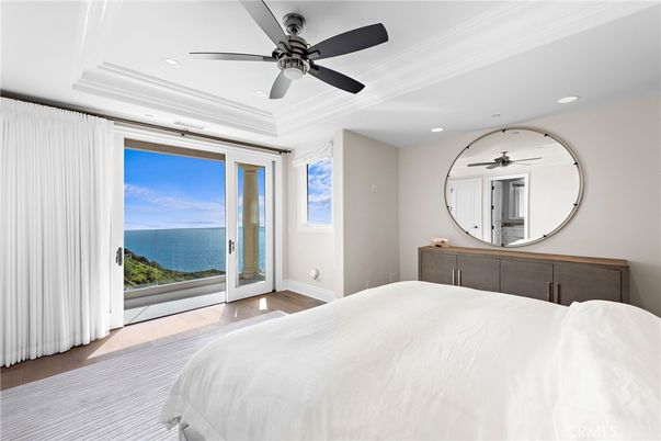 Bedroom, Interior, Recessed Lighting, Water, Wood Texture Flooring