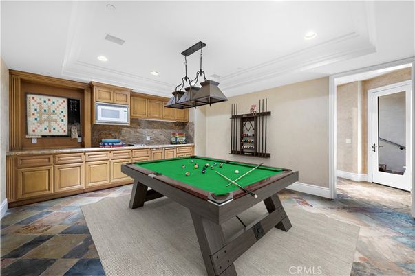 Billiard Table, Game Room, Interior, Pendant Lights, Recessed Lighting