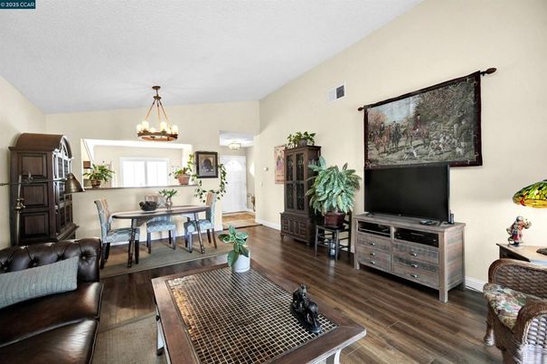 Chandelier, Dining room, Interior, Wood Texture Flooring