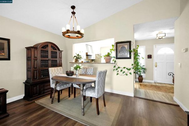 Chandelier, Dining room, Interior, Wood Texture Flooring