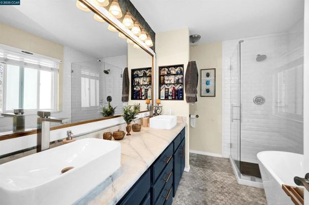 Bathroom, Dual Sink Vanities, Glass Shower, Interior