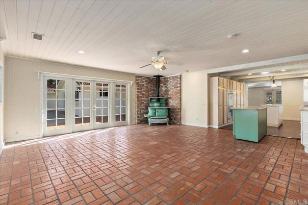 Empty room, Interior, Recessed Lighting, Stone Walls