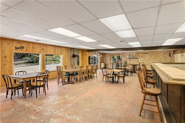 Dining room, Interior, Recessed Lighting, Wooden Walls