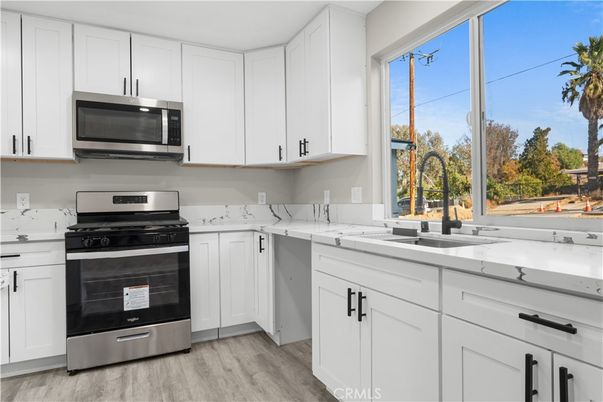 Interior, Kitchen, Stainless Steel Appliances, Wood Texture Flooring