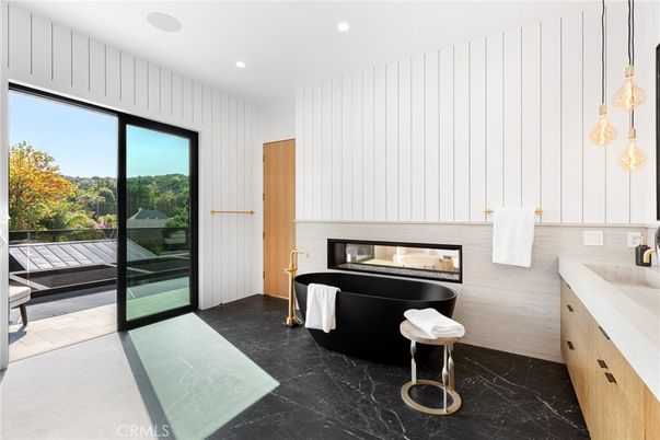 Fireplace, Interior, Marble, Pendant Lights, Recessed Lighting
