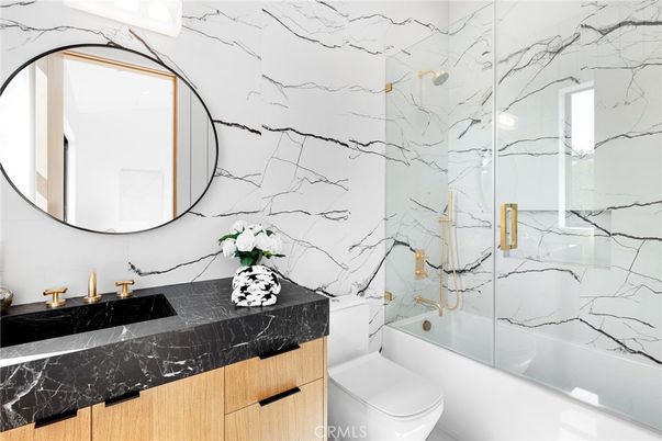 Bathroom, Glass Shower, Interior, Marble Walls
