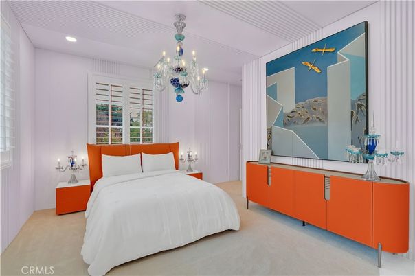 Bedroom, Chandelier, Interior, Recessed Lighting