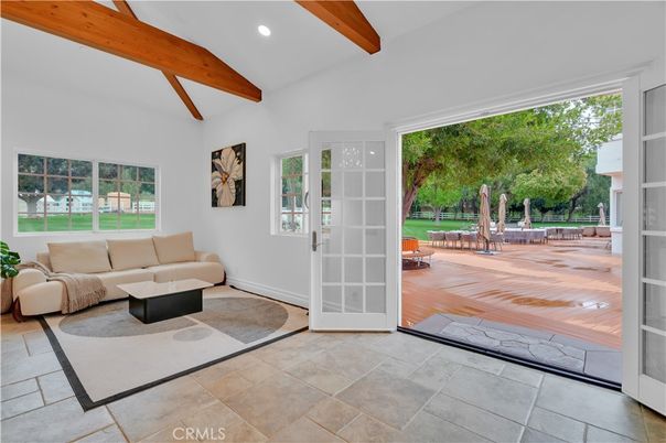 Interior, Living room, Recessed Lighting, Wooden Beams