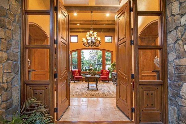 Chandelier, Interior, Living room, Recessed Lighting, Stone Walls, Wooden Beams